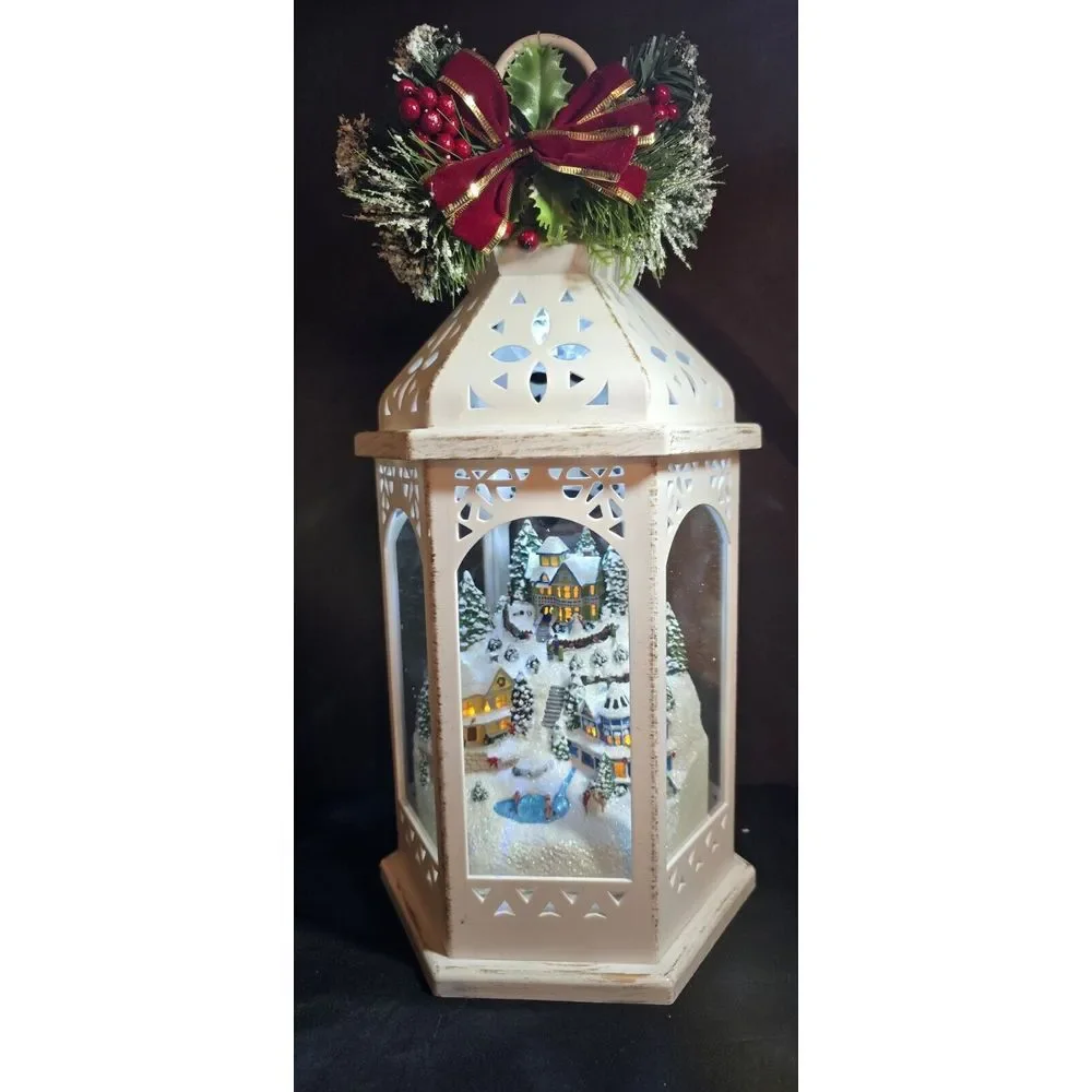 Bradford Exchange Winter  Wonderland  Christmas  Lantern With Light Thomas Kin..